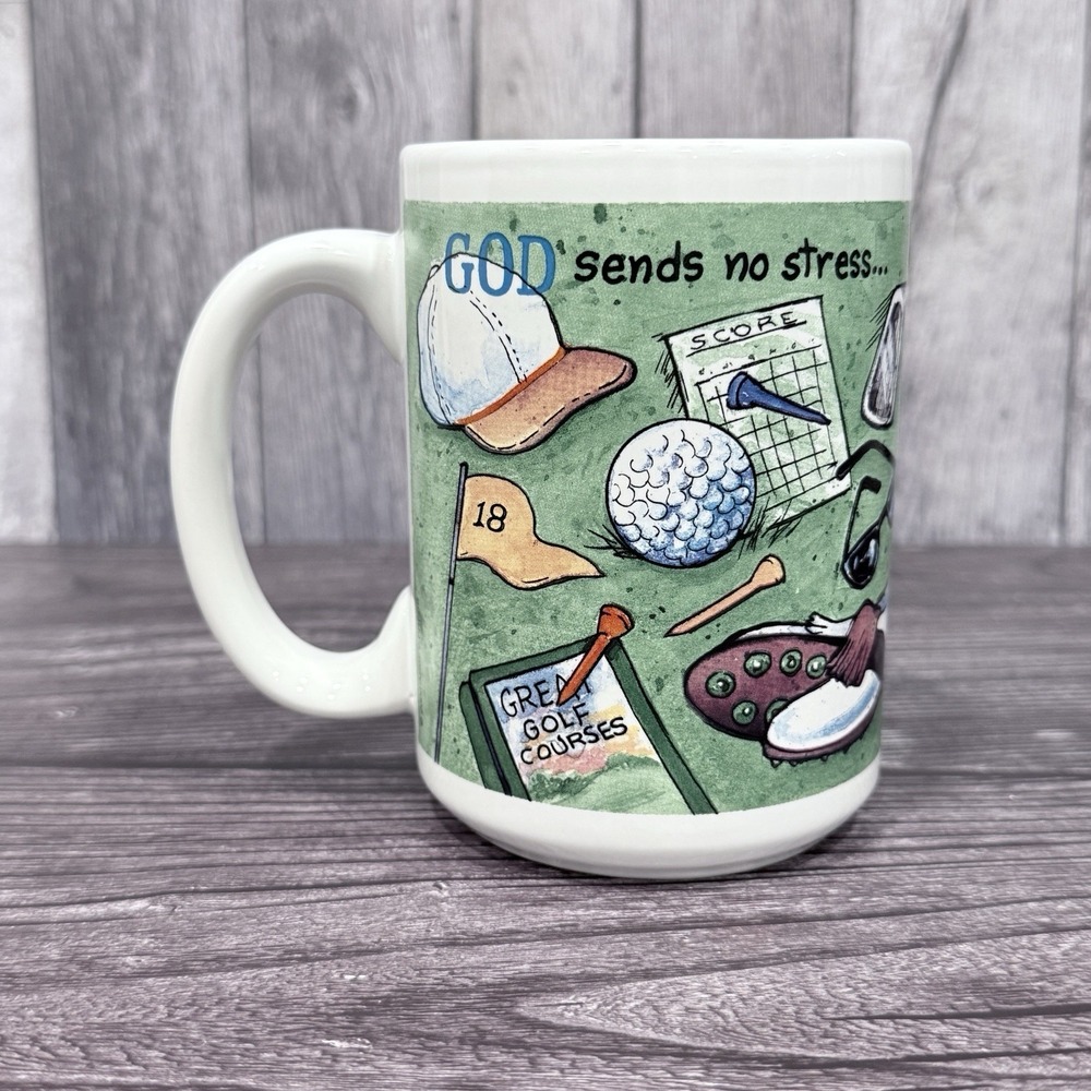 Funny‎ Golf Mug God Sends No Stress Golfing Prayer Ceramic Coffee Cup
